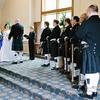 Abernethy Chapel Celtic wedding with kilts. Photo by Persimmon Photography