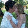 art effect wedding kiss